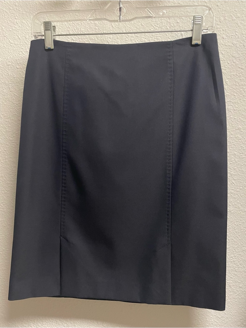 Halogen Navy Pencil Skirt with Front Seams